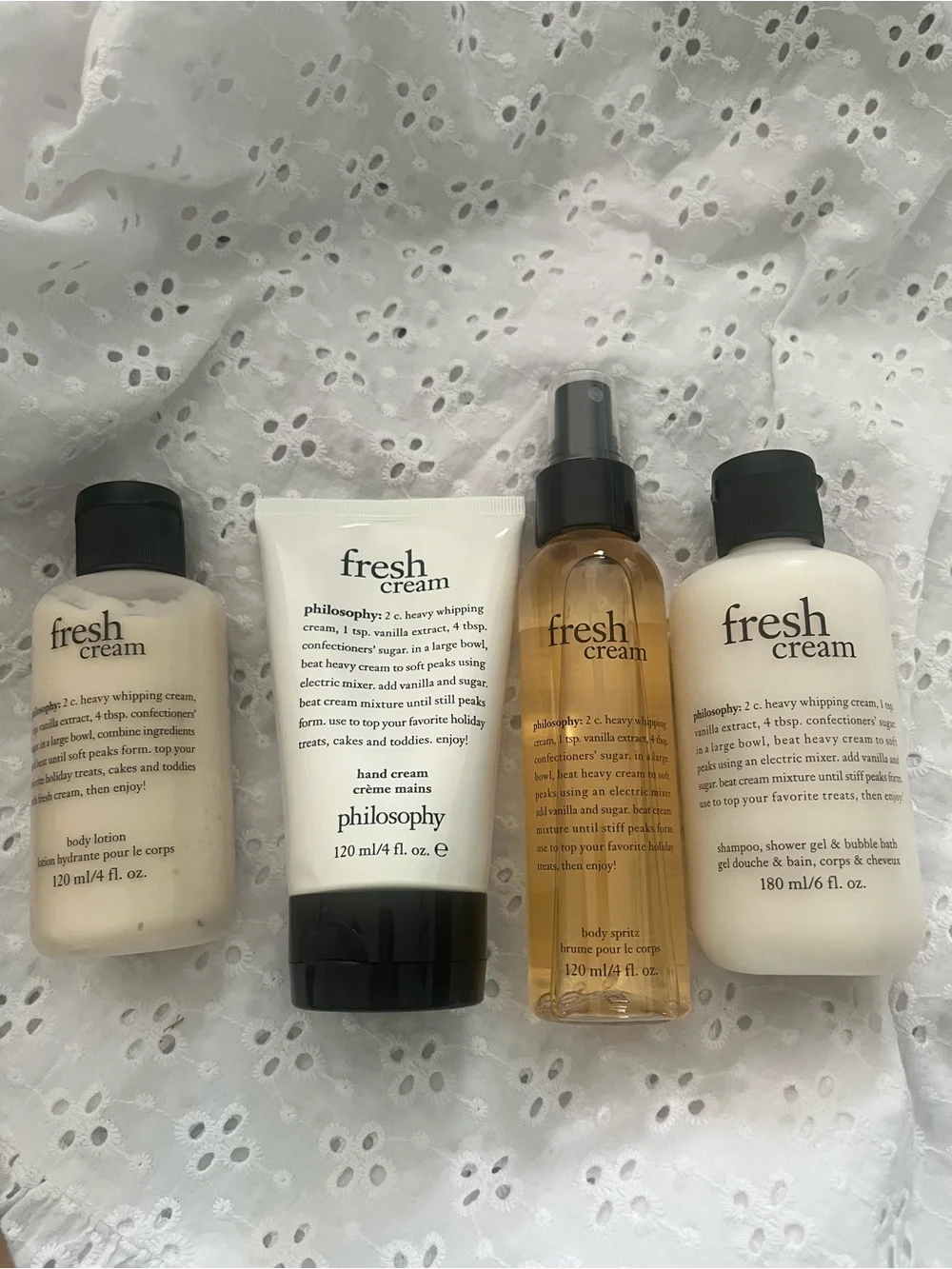 Philosophy Fresh Cream Set with Black Case and Red-Accent Brushes & Earrings
